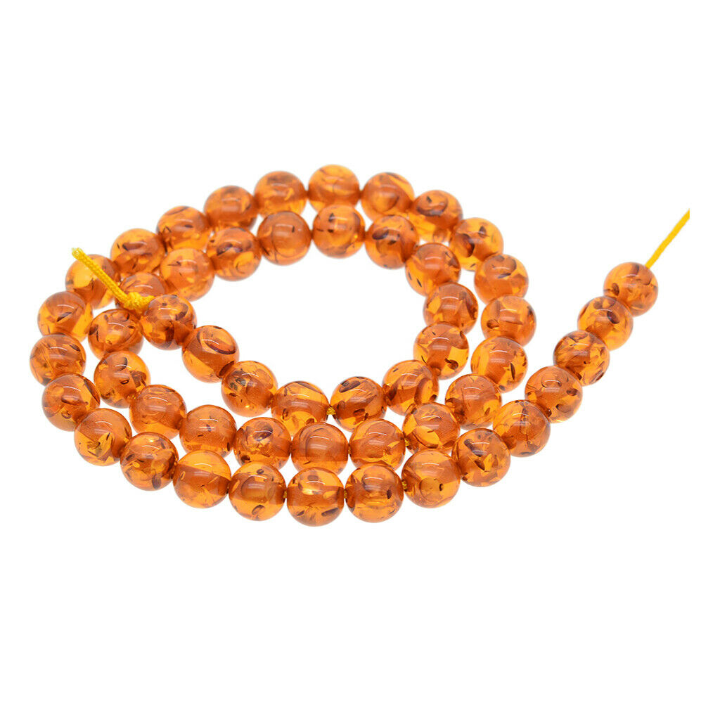 Synthetic Stone Honey Brown Amber Beads 8mm for Jewellery Making DIY Crafts