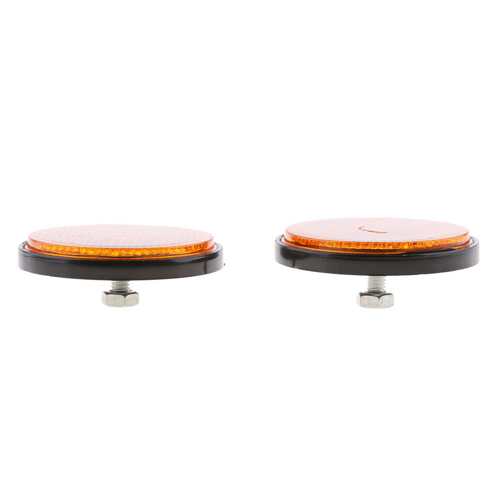 Pair Orange Motorcycle Scooter ATV Dirt Bike Round Reflectors