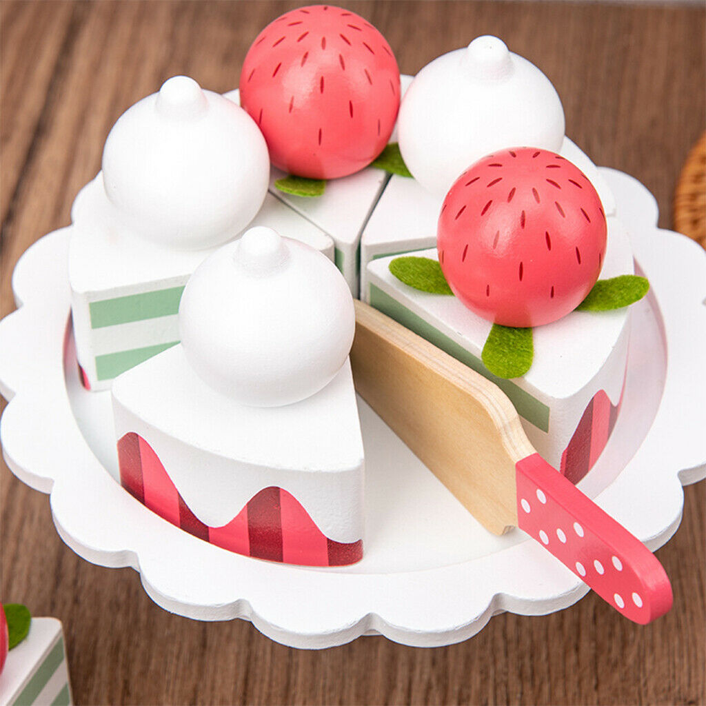 Wooden Play Food Pretend Cake Toys for Kids Boys Girls 4-6 Play Fun