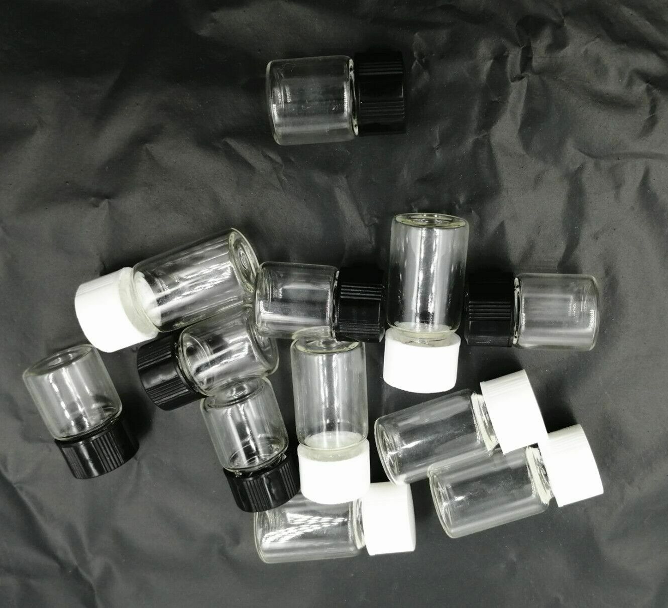 New 20pcs Small Bottle 2ml Clear Glass Bottles Vials with Plastic Lid 16*31mm