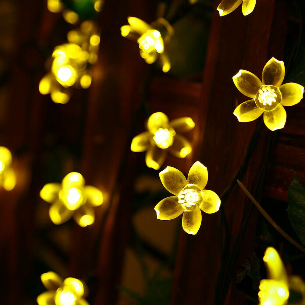 Fairy Wedding Party Garden Decor Solar Cherry  Flower XmasString Lights