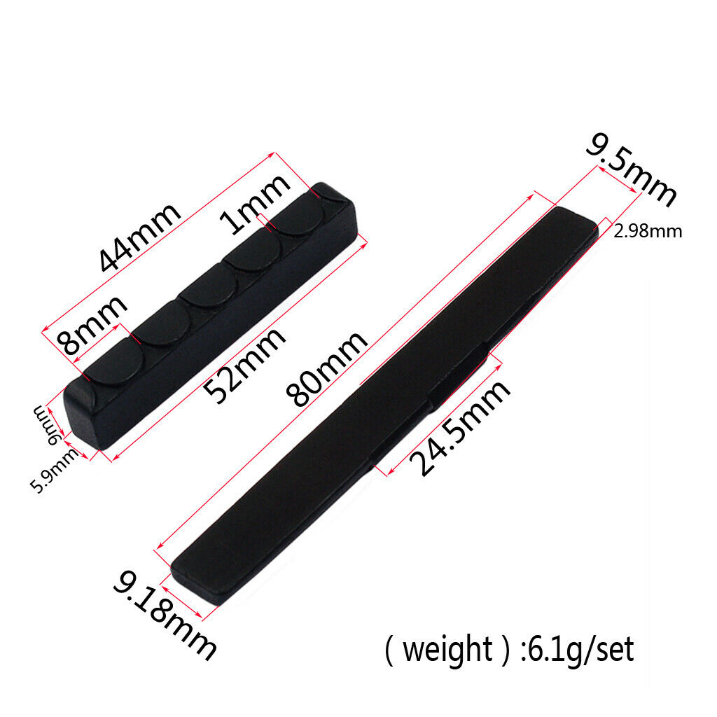 1 Set Ebony Saddle Nut for Classical Guitar Parts