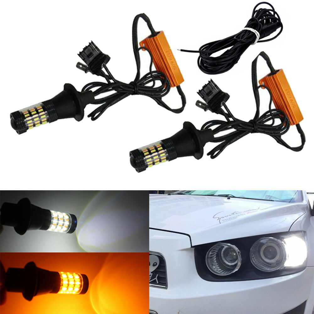 2x Dual Color Switchback LED Kit for 2015+ Ford F-150 Turn Signal Light DRL