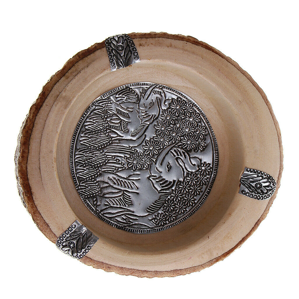 Southeast Asia Style Ash Tray Cigarette Smoke Holder Wood Ashtray 15 x 6cm