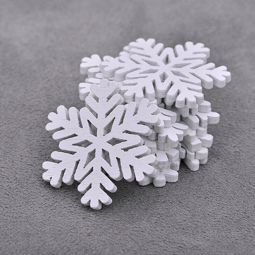 20pcs MINI Wood Snowflakes Hanging Pendant Christmas Tree Ornaments Decoration