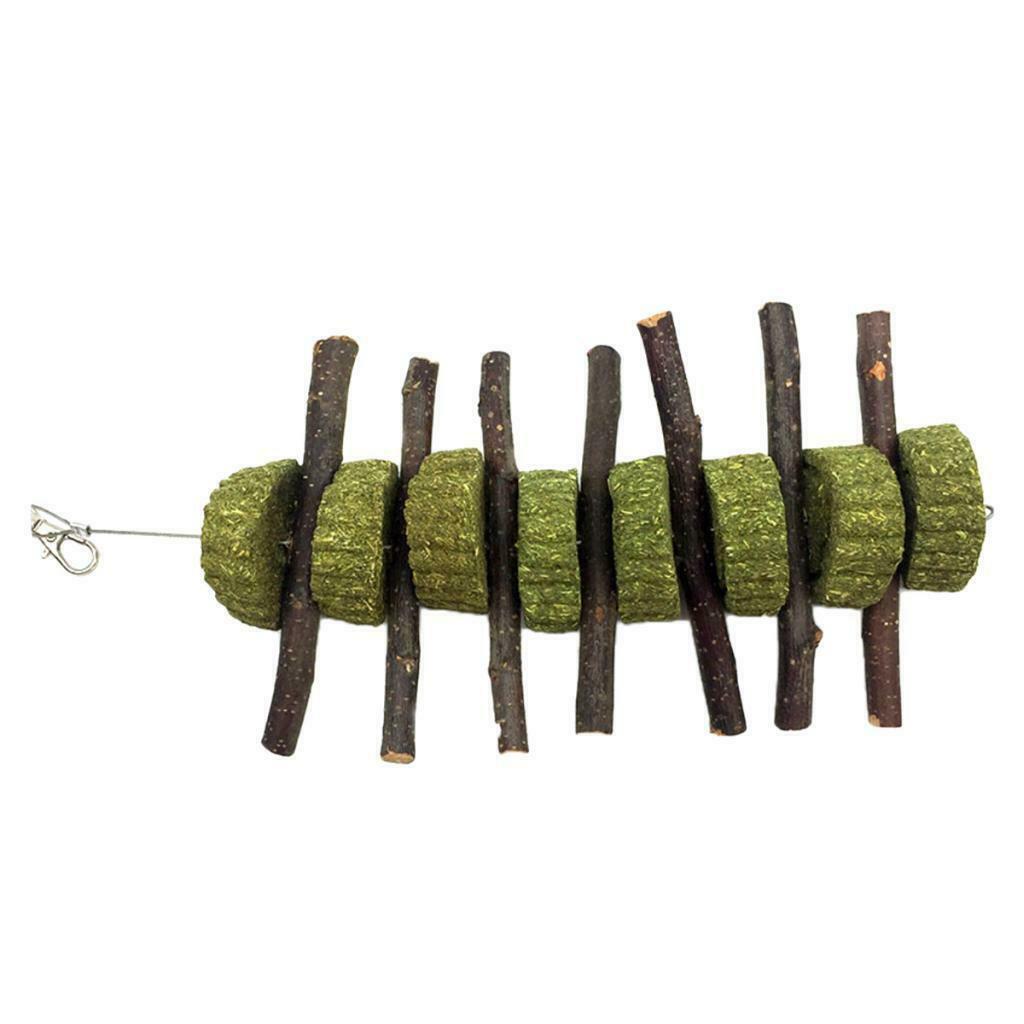 Wood Molar Sticks W/Grass Cake Pet Chinchilla