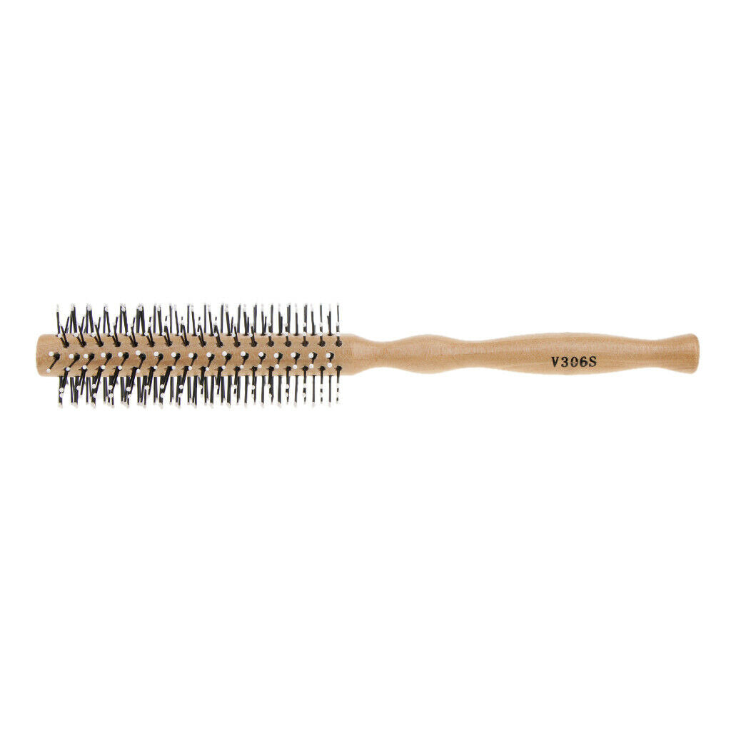 2Pcs Natural Antistatic Hair Round Detangling Volumizing Brush Rolled Comb