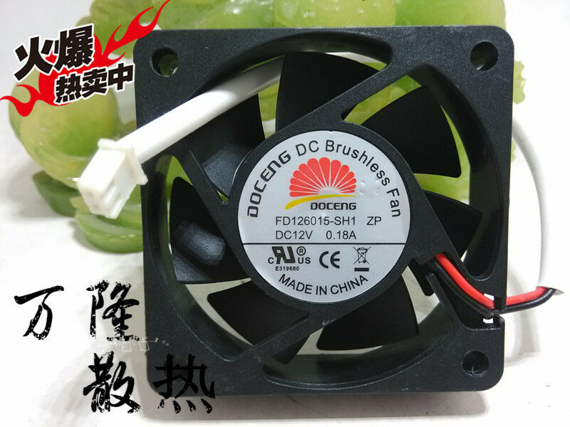 For DOCENG 6015 ZP DC12V 0.18A FD126015-SH1 2pin silent cooling fan