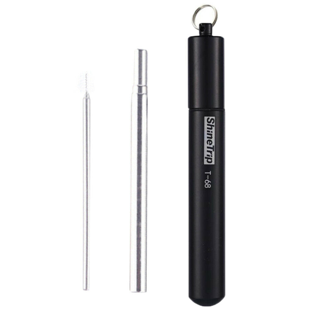 Portable Reusable Drinking Straws - Telescopic Stainless Steel Metal Straw with