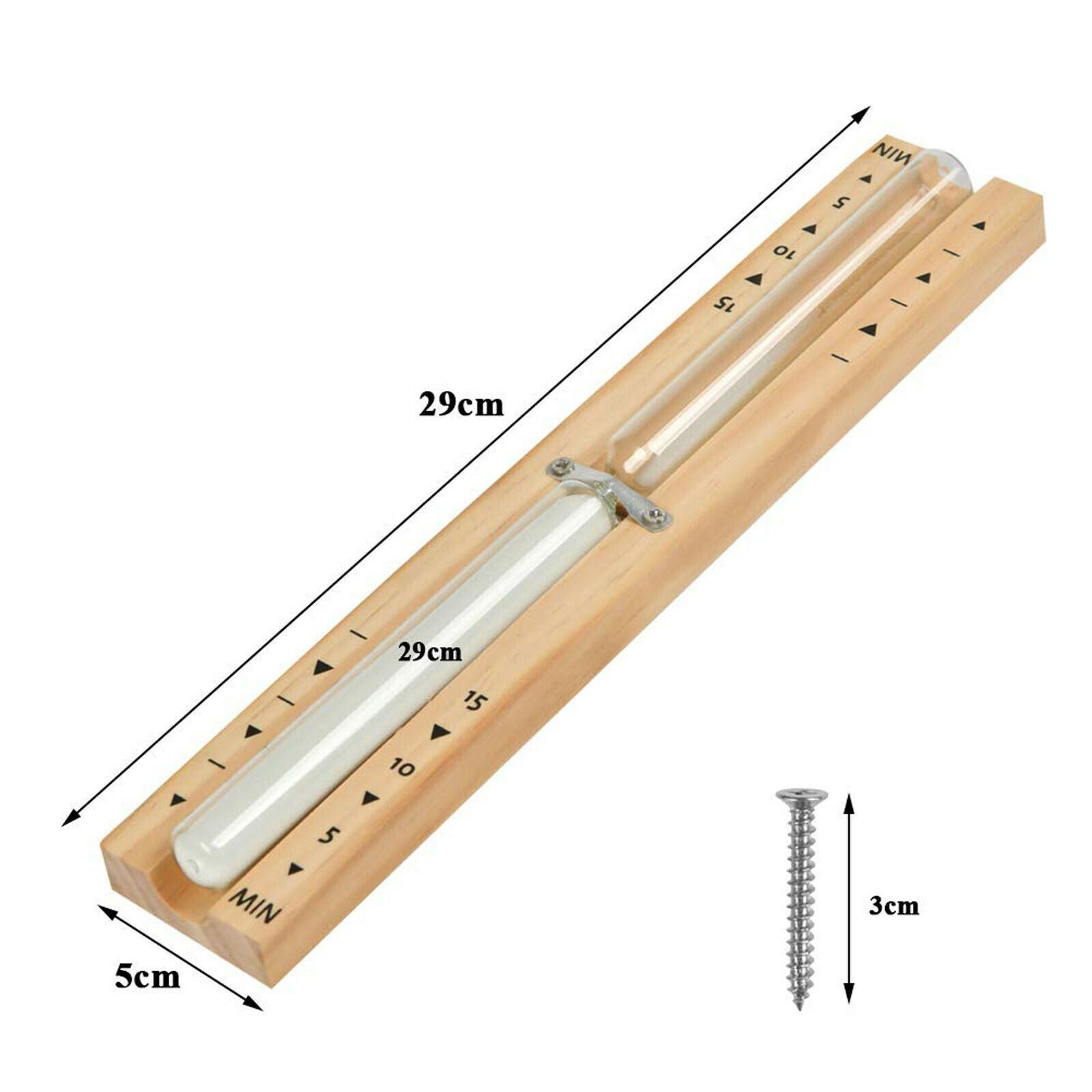 Multi-use Rotation Wall Mounted Sauna Timer 15 Minutes Wood Hourglass Clock