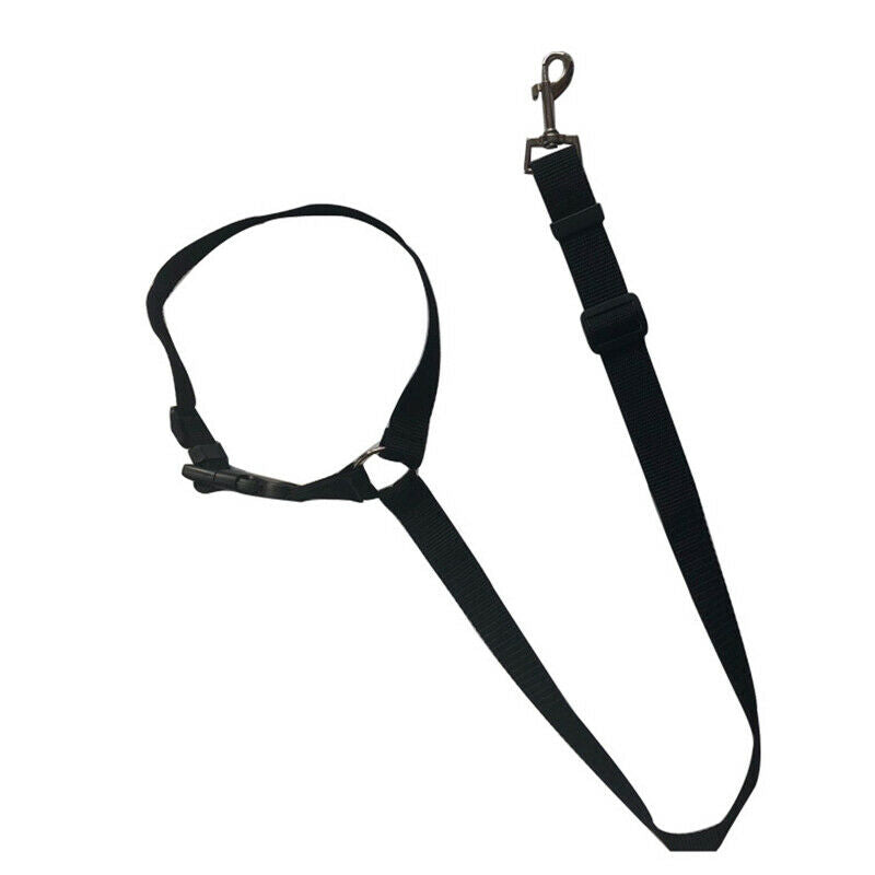Dog Cat Safety Seat Belt Restraint Harness Adjustable Pet Leading Leash Black HN