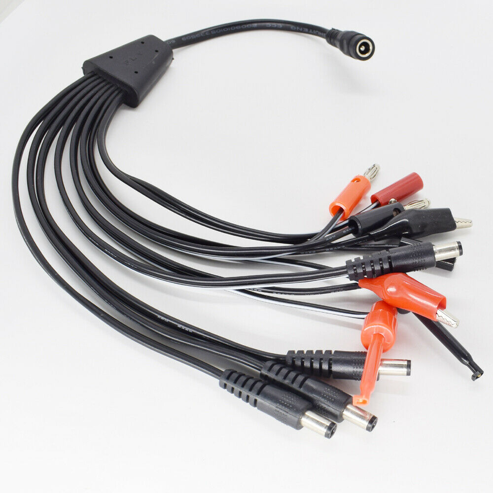 1set DC 5.5x2.1mm Female to 2.1mm Male/Banana Male/Female/Clip/Test Hook Cable