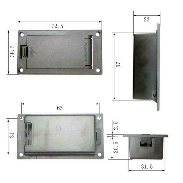 9V Battery Holder Flat Compartment Box Replacement Parts for Guitar Bass