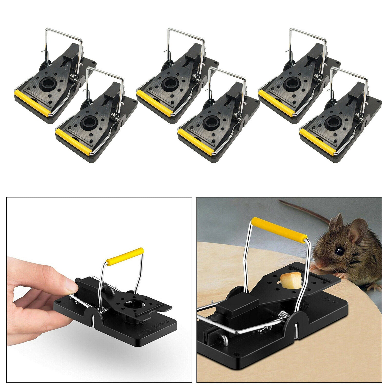 Set of 6 Mouse Traps Quick Instantly Reusable Mousetrap Catcher Pest Control
