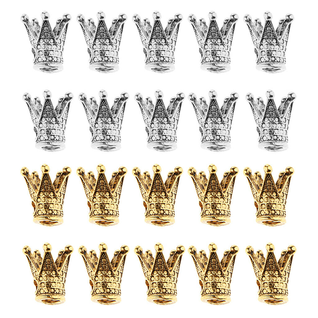 20Pcs Crown Shape Loose Spacer Bead for DIY Necklace Bracelet Jewelry Making