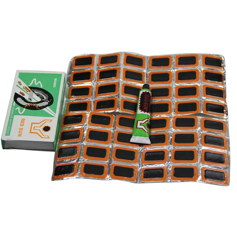 48PCS Square Rubber Bicycle Tire Patch Cycle Repair Tools  Puncture Repair TFCA