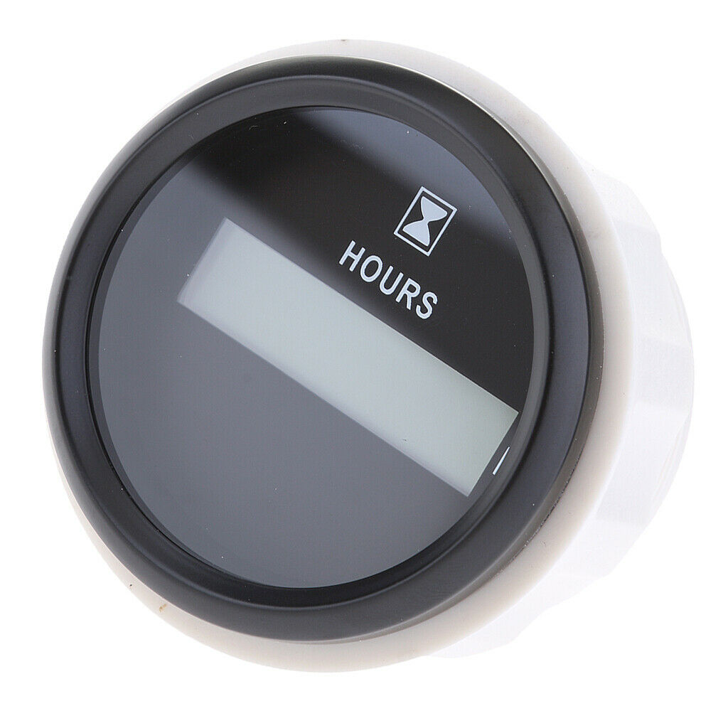 2x 2" Round Gauge IP67 Digital Hour Meter With Screw Thread For Marine Boat