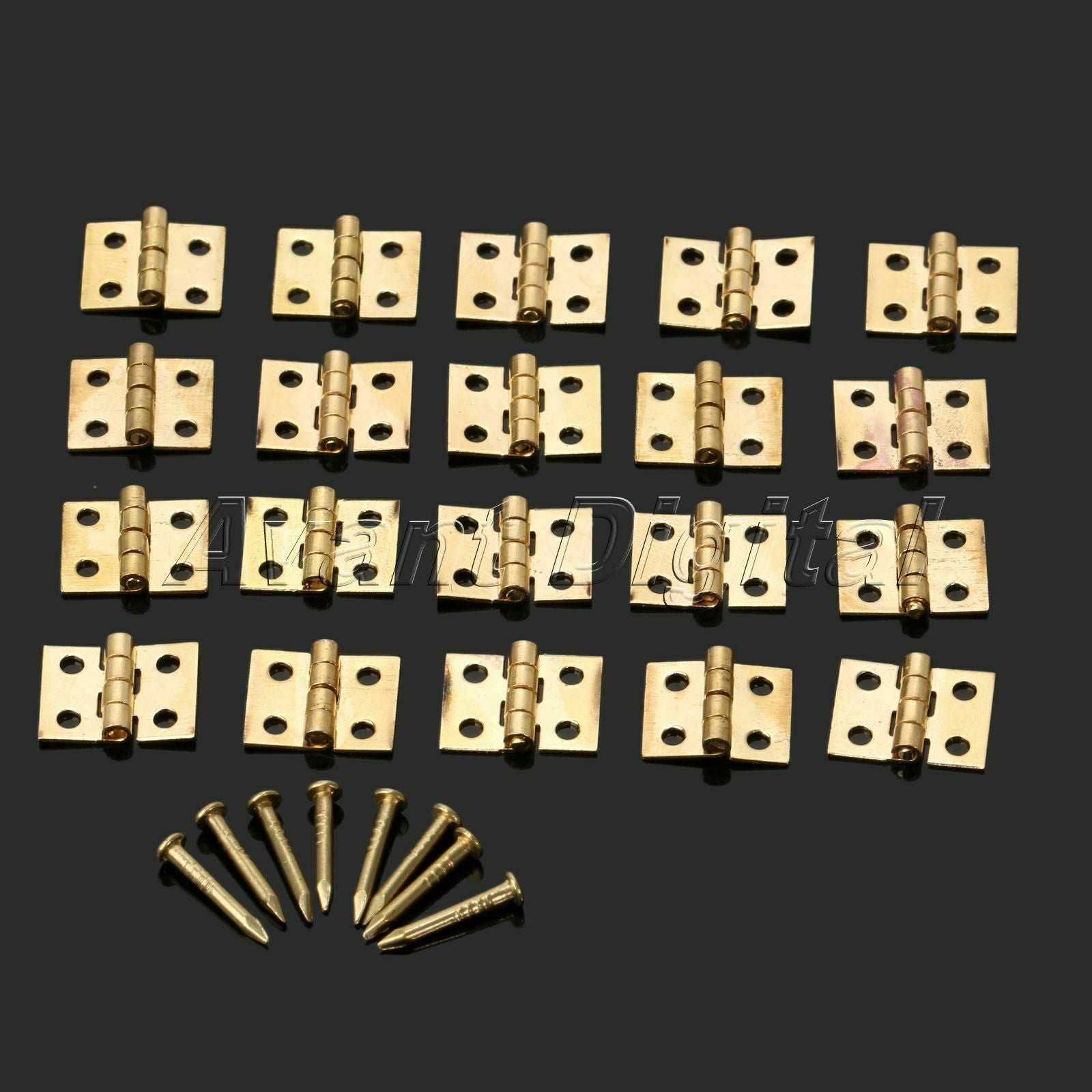 20Pcs Mini Brass Plated Hinge For Decorative Wooden Jewelry Cabinetmaker Box