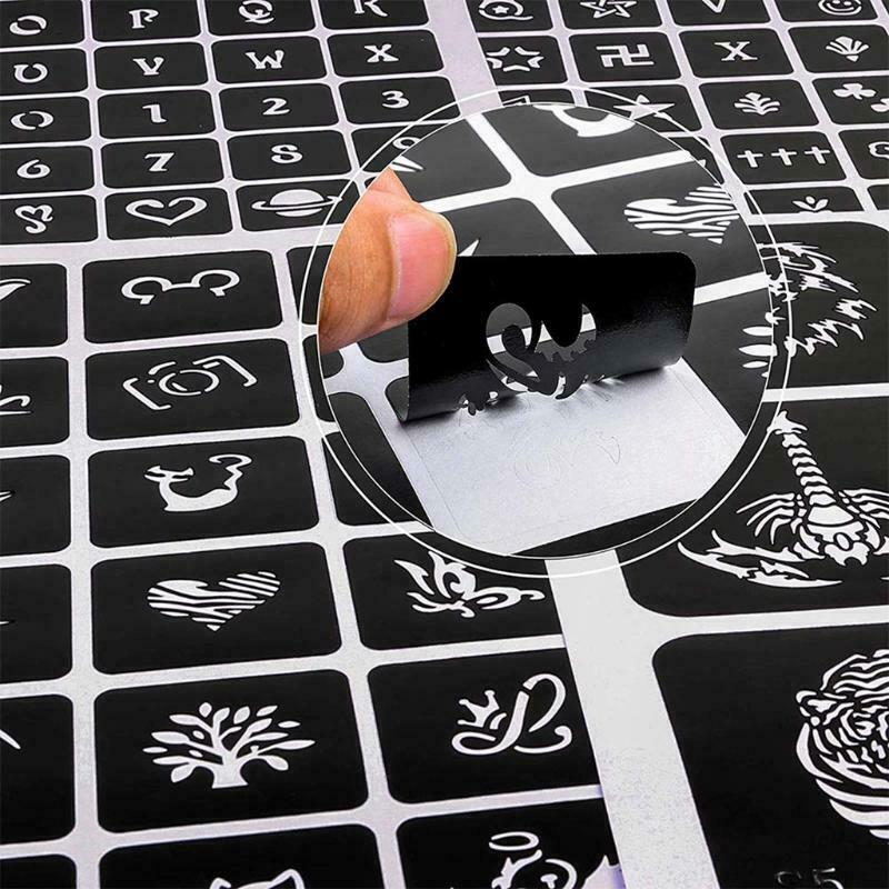 Temporary Tattoos Kit Semi Permanent Freehand Ink Stencils Set DIY Art Painting
