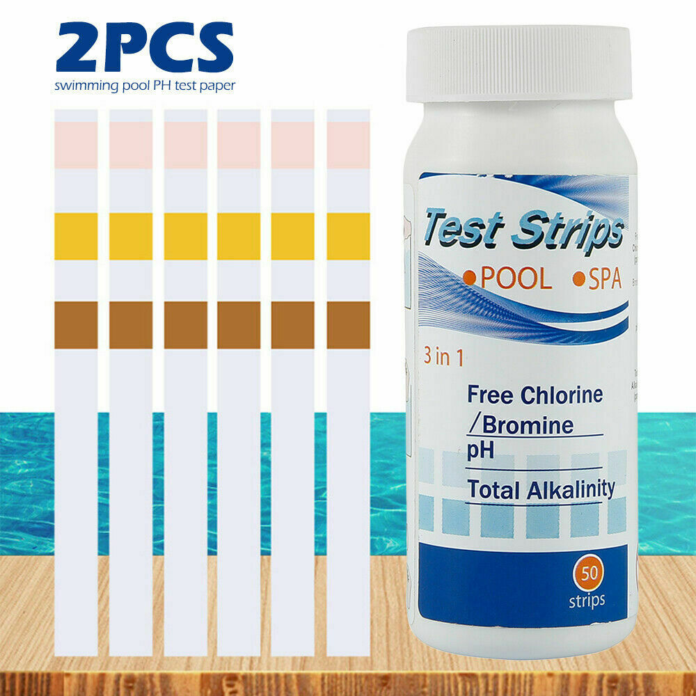 2 Bottle 100 Chlorine Dip Test Strips Hot Tub SPA Swimming Pool PH Tester Paper