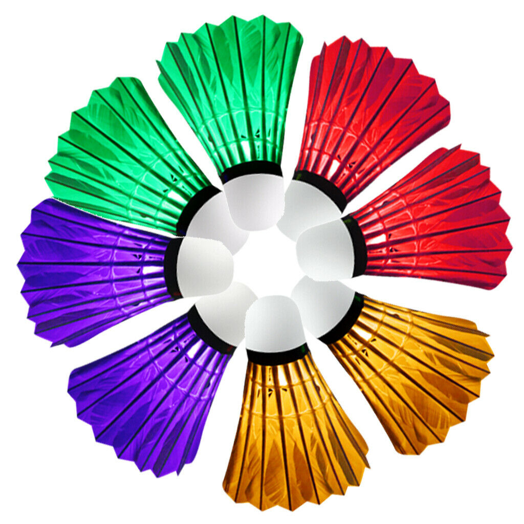 8 Pcs / Pack Colorful LED Lighting Badminton Shuttlecock Dark Night