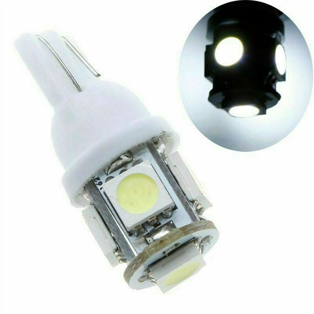 15Pcs Car T10 12V White LED 5050 5SMD Wedge Light Bulbs W5W 194 168 2825 158 192