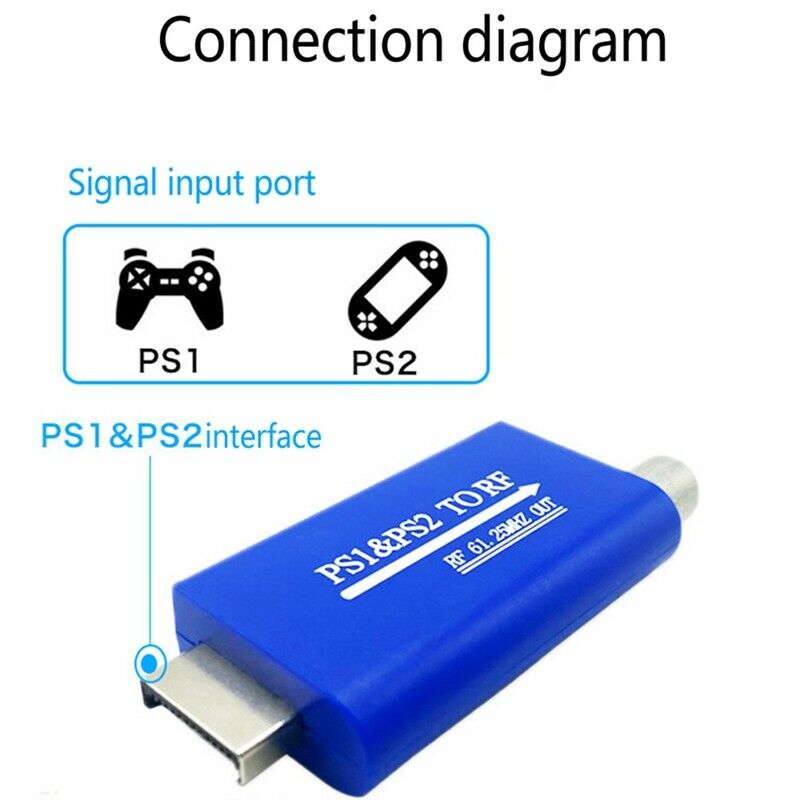 Signal Converter, Ps1/Ps2 to Rf Cable Old Tv Signal Rf Converter Is Suitable fM8