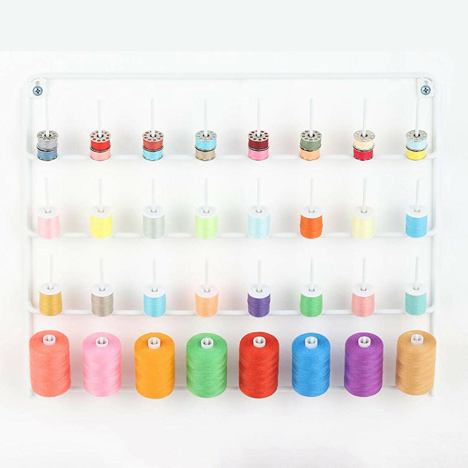 Metal Wall Hanging Thread Holder 32-Spool Sewing Thread Rack Organizer Tools