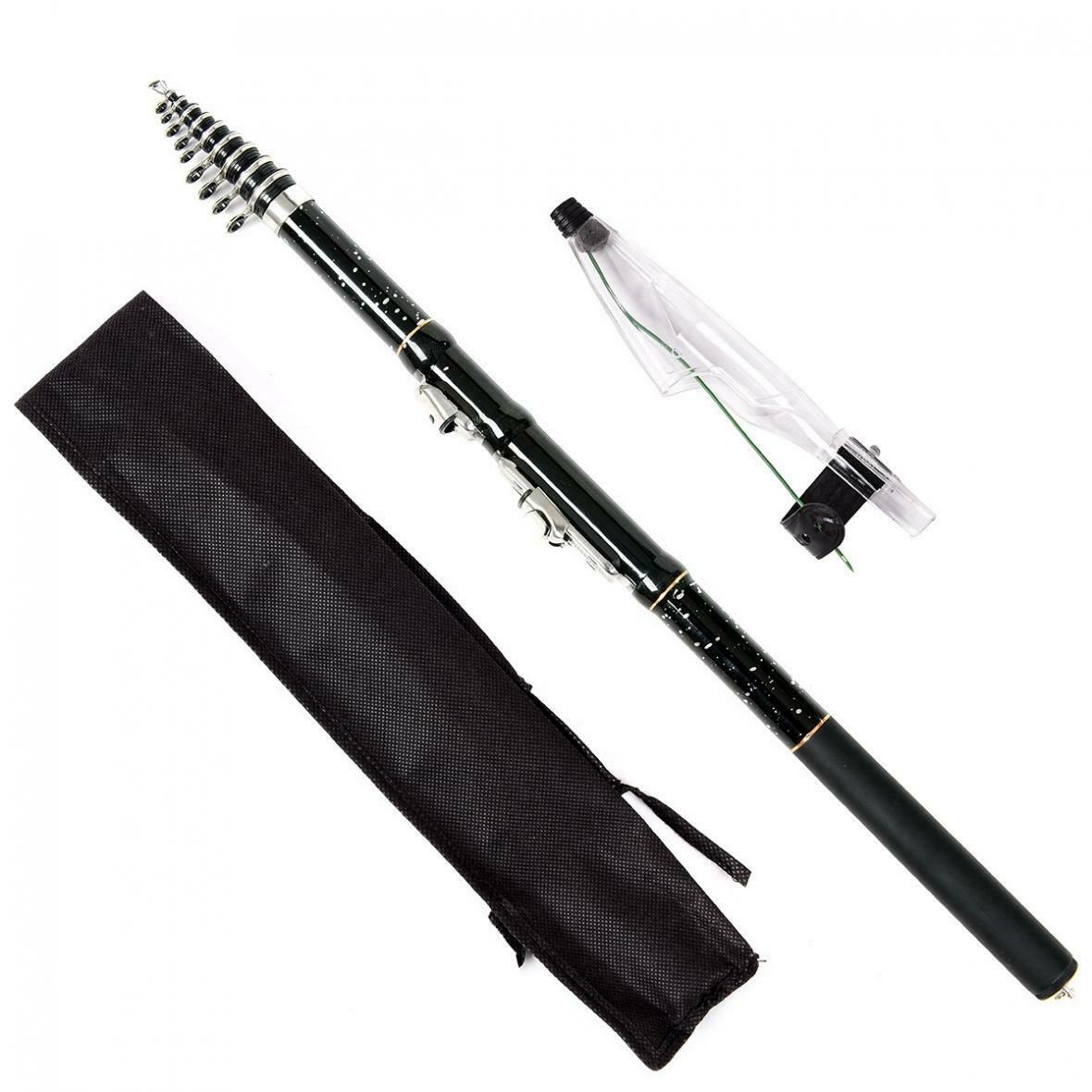 3.6m Black Telescopic Rock Carp Fishing Rod Carbon Fiber Surf Spinning Pole