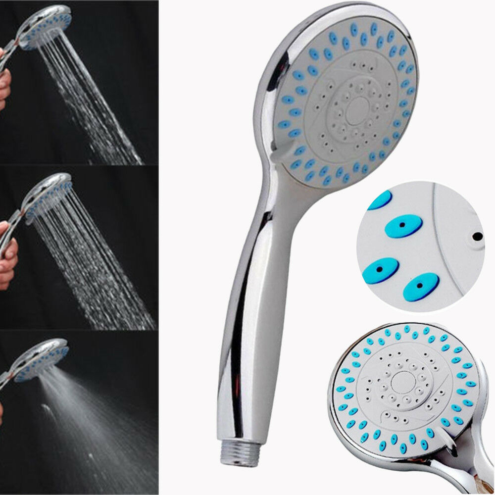 ABS Plastic Bathroom 3 Modes Round Shower Head Chrome Water Saver Shower Hot