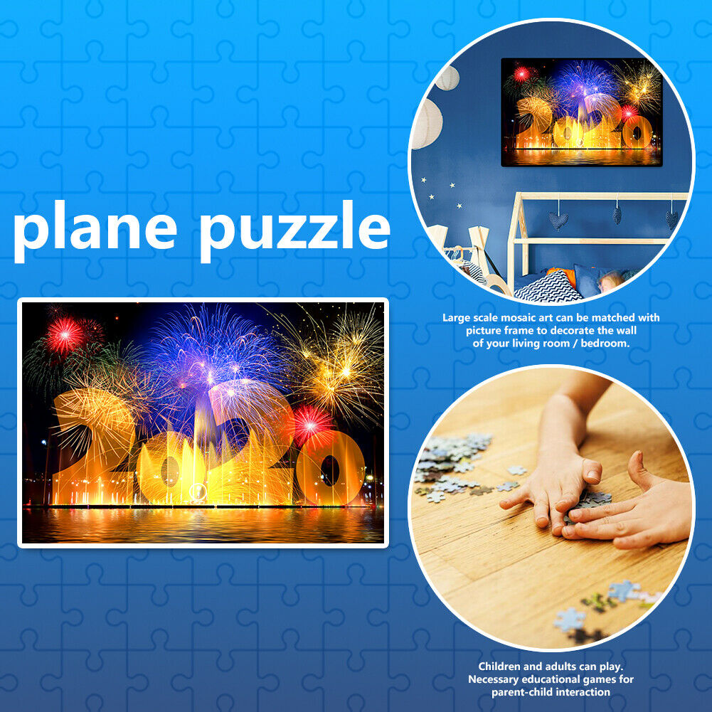 Paper Puzzles Jigsaw 1000pcs Water Fireworks Educational Assemble DIY Toys @