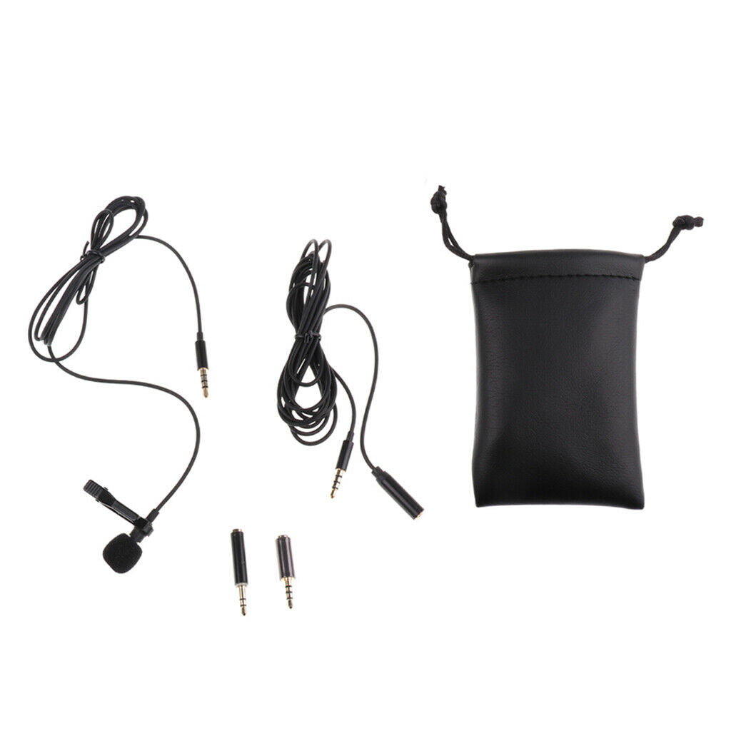 3.5mm Lavalier Lapel Clip-on Mic Microphone for Smartphone Phone Recording