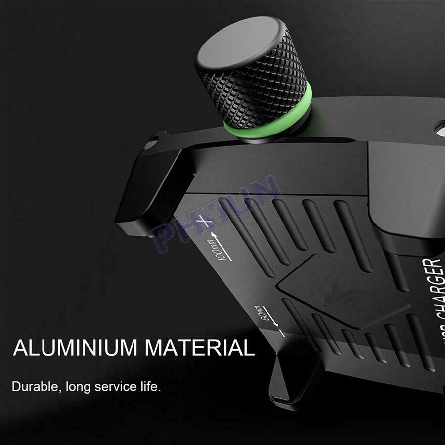 Aluminium Phone Holder QC3.0 Fast USB Charger For Motorcycle Scooter Moped ATV