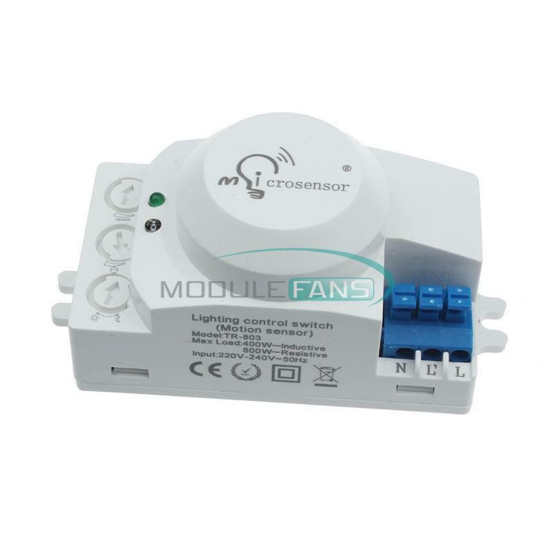 AC 220V-240V 5.8GHz Microwave Movement Motion Detector Sensor Switch For Light