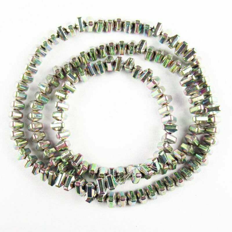 4x4x3mm Faceted Rainbow Hematite Triangle Loose Bead 15.5 inch 16g A-431TS