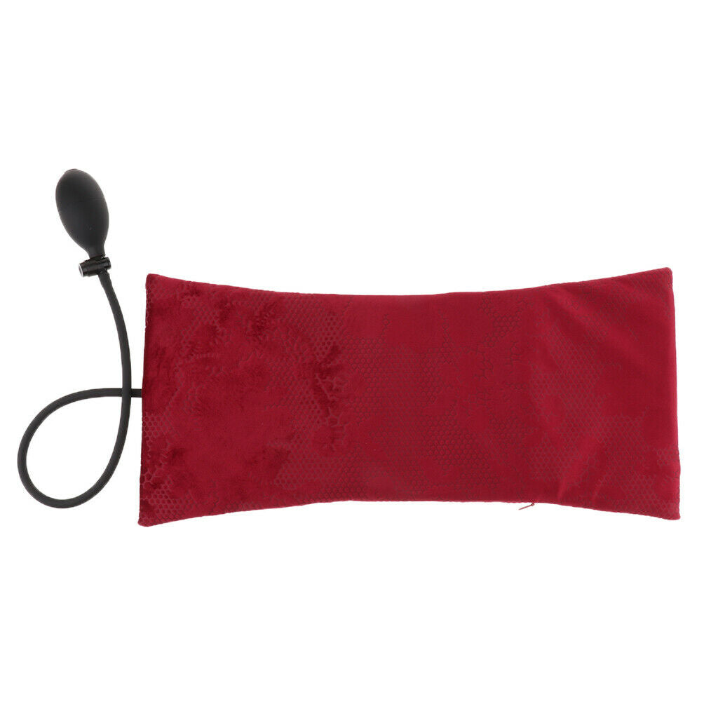 Air Inflatable Pillow Lumbar Support Backrest Cushions with Pump  wine red