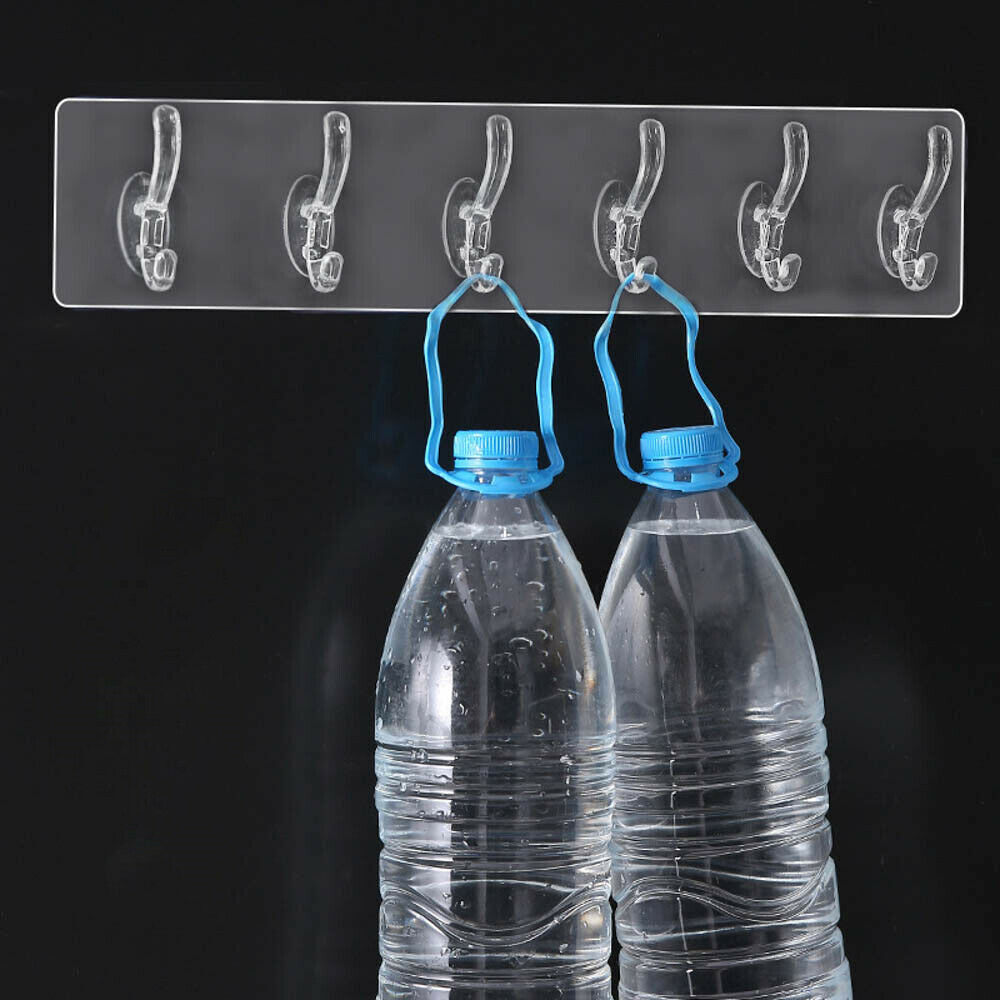 1*Self Adhesive Strong Sticky Hooks Heavy Duty Wall Seamless Transparent HookNEW