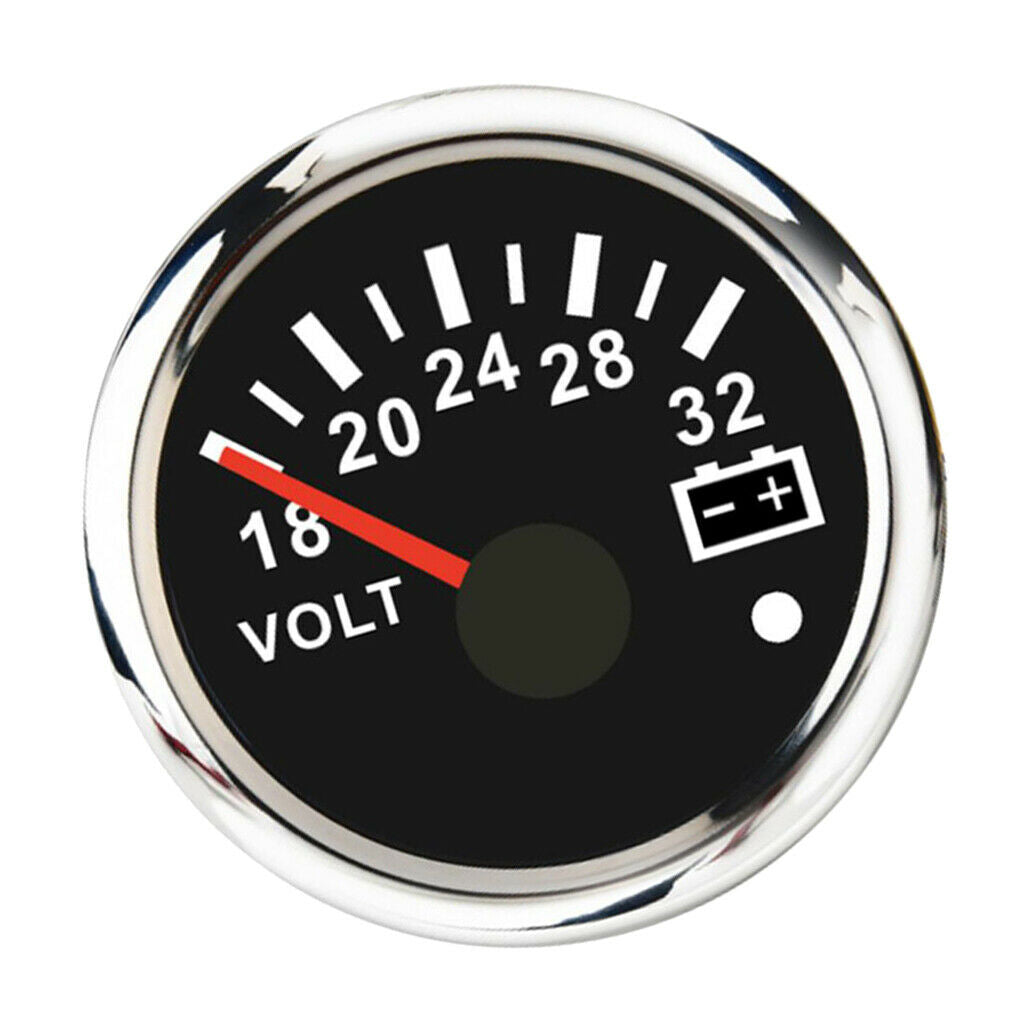52mm Black Anti-fog Round Panel Digital LED Voltmeter Gauge for Boat Yacht