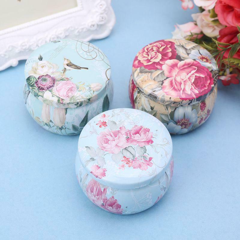 Retro Round Tin Box Tea Candy Jewelry Coin Cans Storage Makeup Container Case