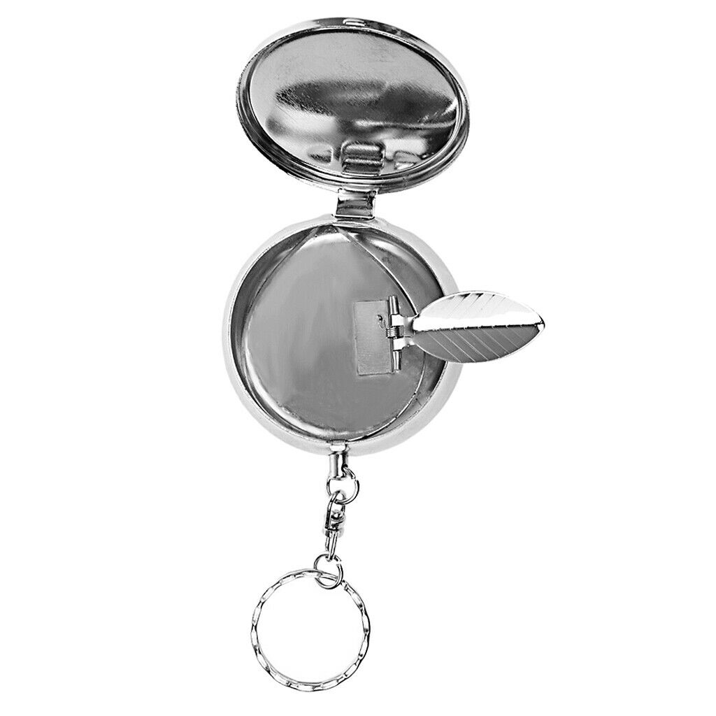 New   Stainless Steel Portable Round Ashtray with Keychain Keyring