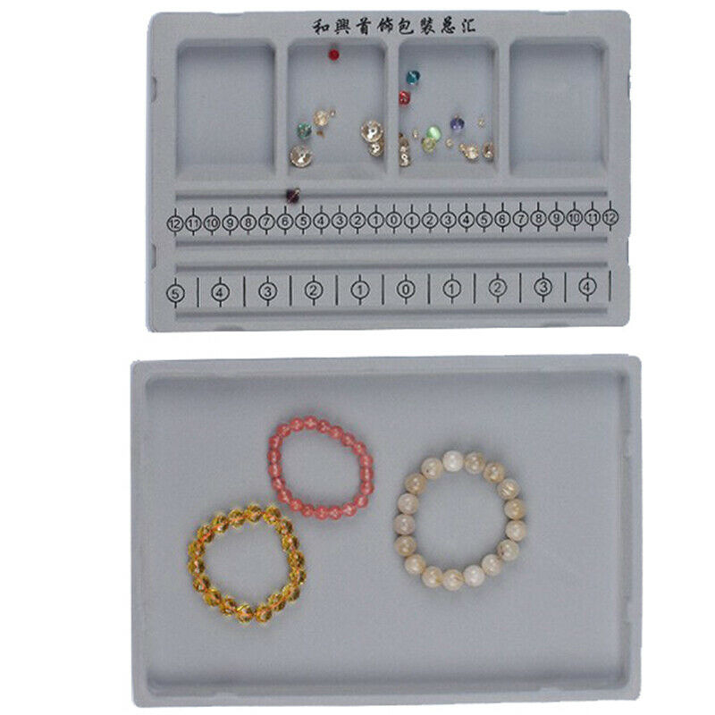 DIY Jewelry Making Gray Flocked Bead Board Bracelet Beading Organizer TrayB SJ
