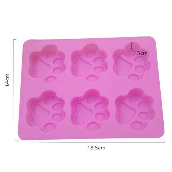 6 Cavity Cat Paw Food-Grade Silicone Mold Chocolate Cake Ice Diy Backing Mould