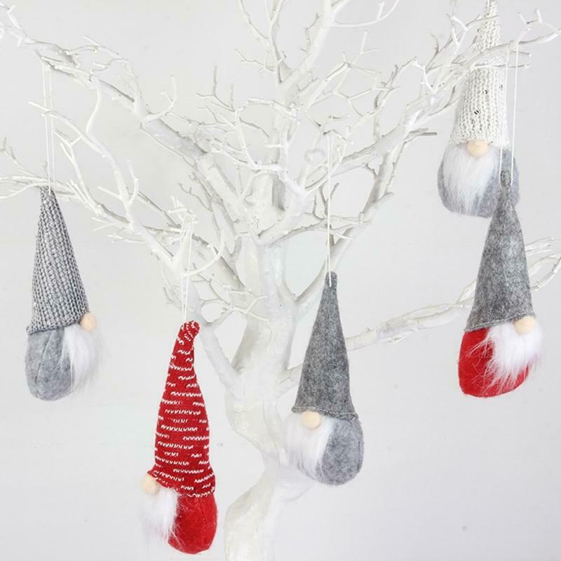 5pcs Christmas Tree Hanging Gnomes Ornaments Swedish Handmade Plush Gnome Santa