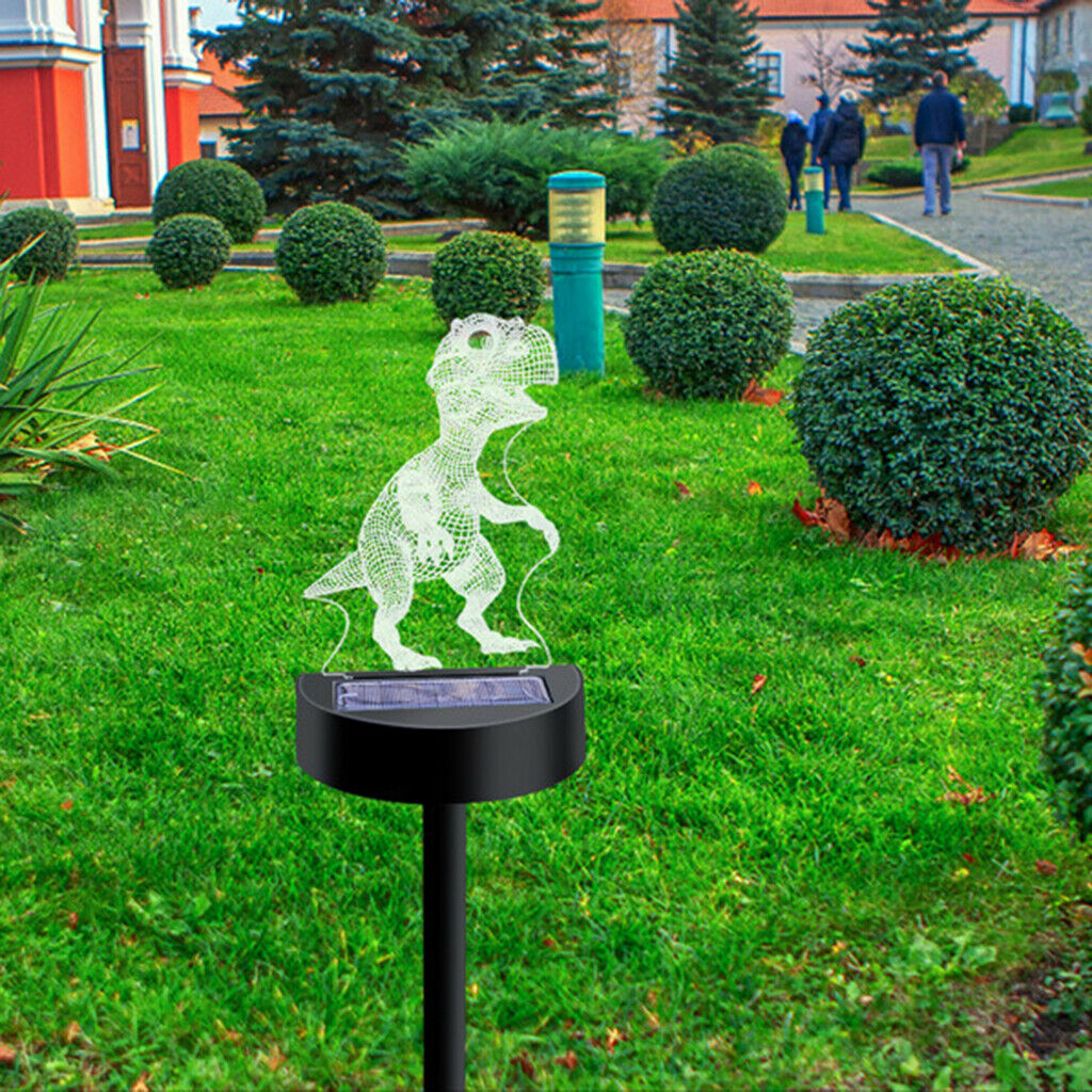 Solar Garden Light Illusion Dinosaur Waterproof Lamp Patio Backyard Decor