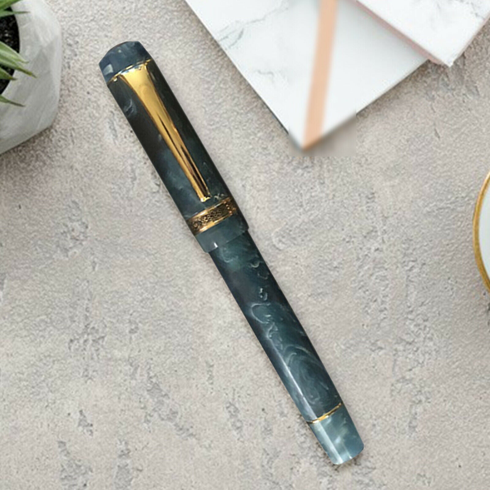Fountain Pen Golden Clip Writing for Signature Colleague Supplies Blue