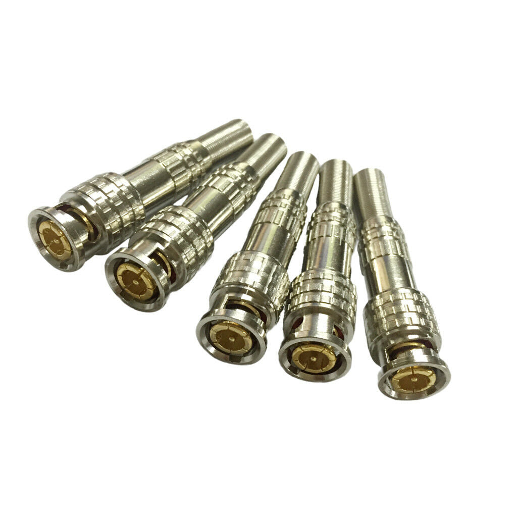 5pcs BNC Male Plug Solderless Coupler Connector for CCTV Camera Coax Cable
