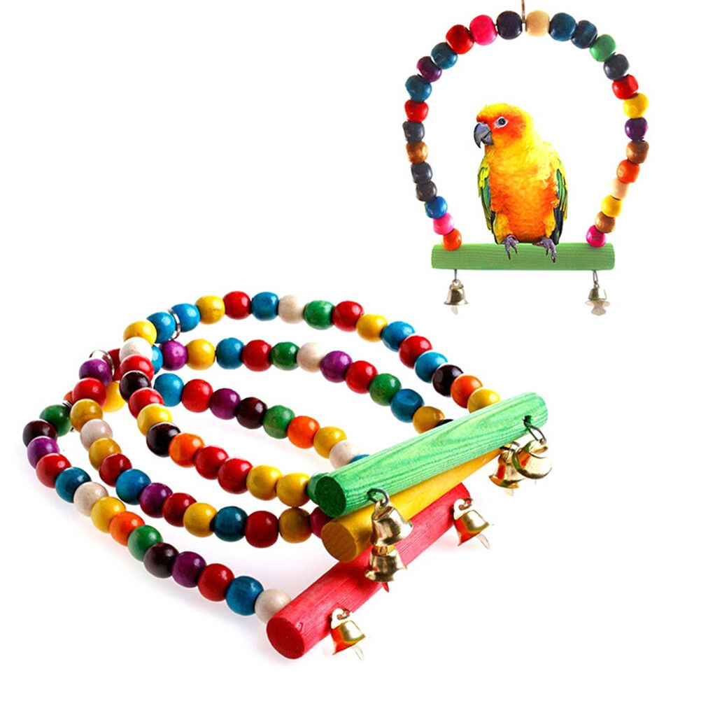 Pet Bird Swing Parrot Parakeet Budgie Cockatiel Cage Hammock Toys Hanging .l8