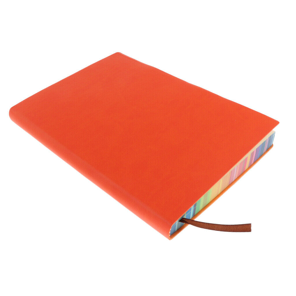 A5 Thickened Soft Cover PU Leather Notebook Rainbow Side Diary Book Orange