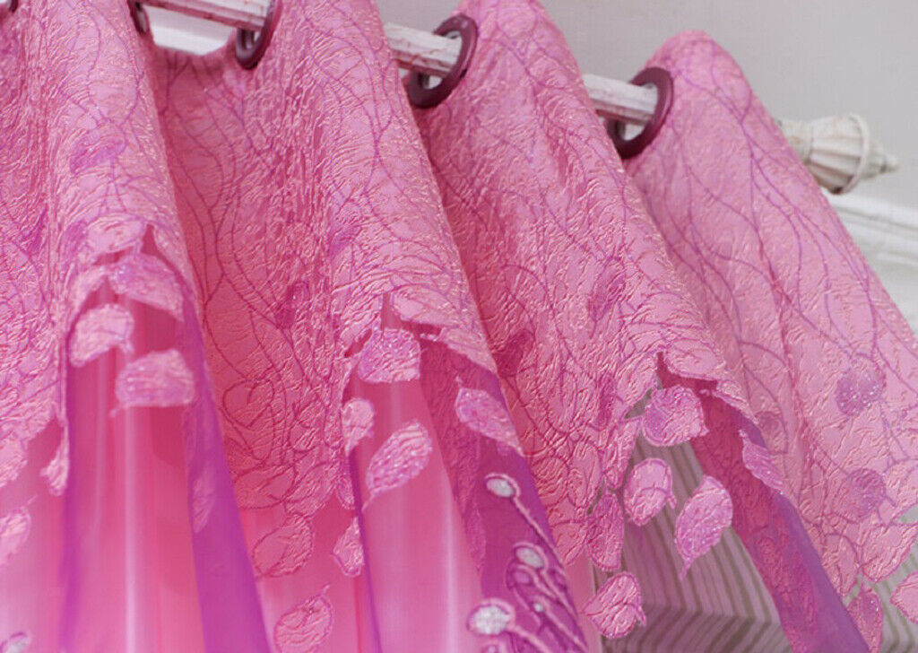 Jacquard Curtain Cortina Voile Floral Leaf Personalize Drape