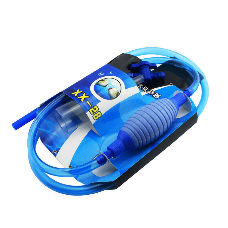 Aquarium Siphon Pump Gravel Filter Fish Tank Cleaner w/ Inbuilt Strainer